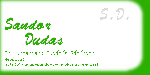 sandor dudas business card